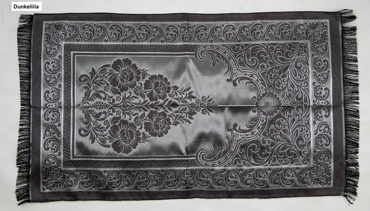 Seccade Glänzende Parlak Simli GEBETSTEPPICH 114 cm x 70 cm | Farbe: Dunkellila
