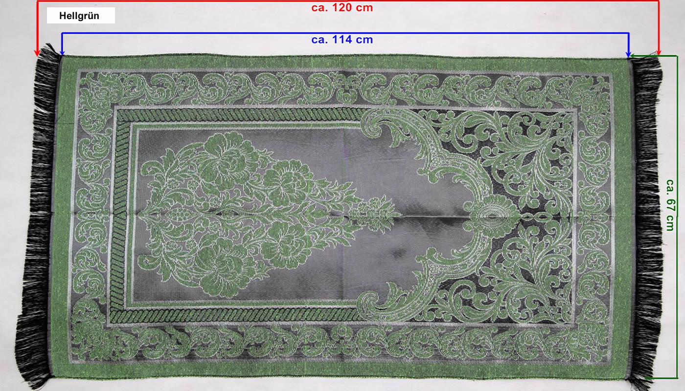 Seccade Glänzende Parlak Simli GEBETSTEPPICH 114 cm x 70 cm | Farbe: Hellgrün